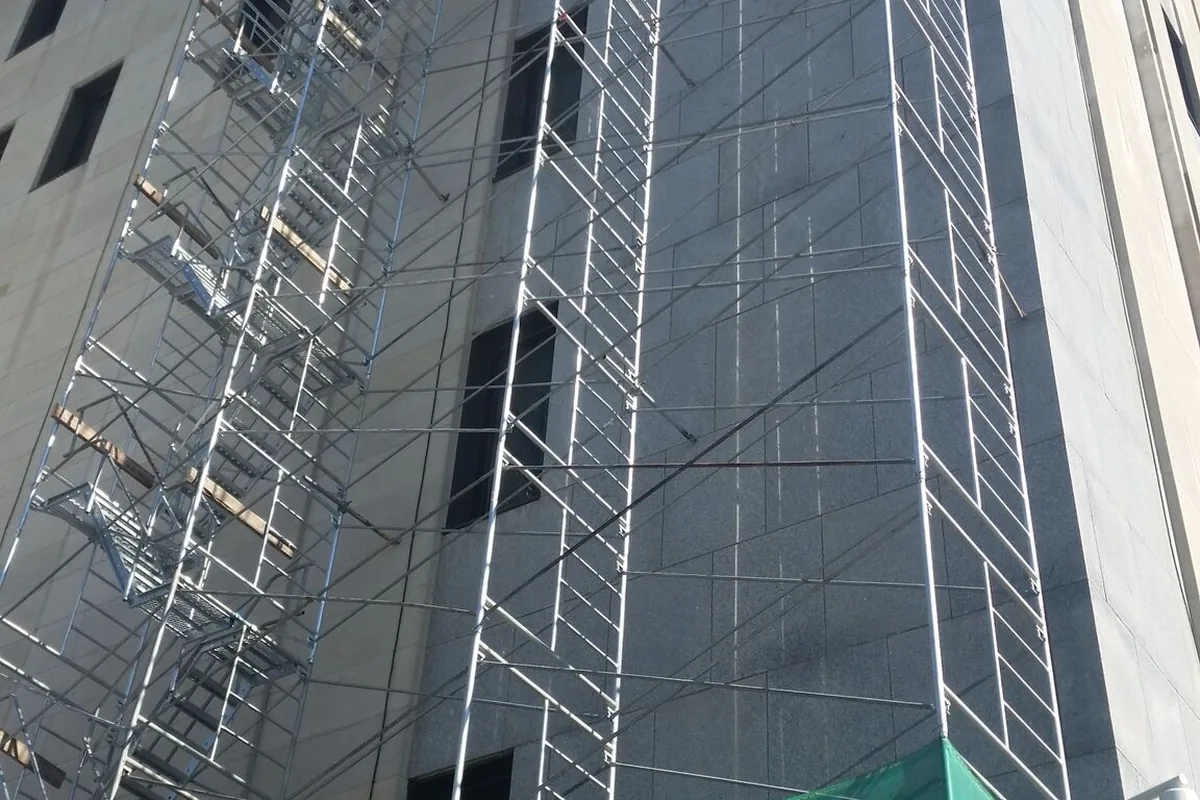 Facade scaffolding on a building